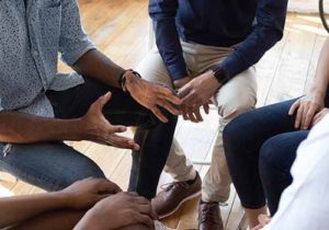 a group works together in a xanax detox center